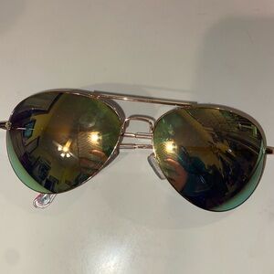 Betsey Johnson Gold Aviator Sunglasses
